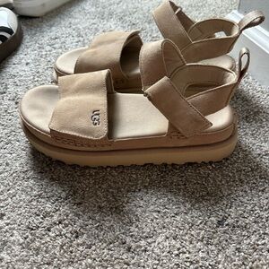 UGG Beige Platform Sandals